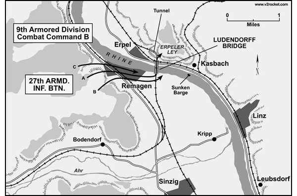 Lageplan von Remagen der Ludendorff Brücke